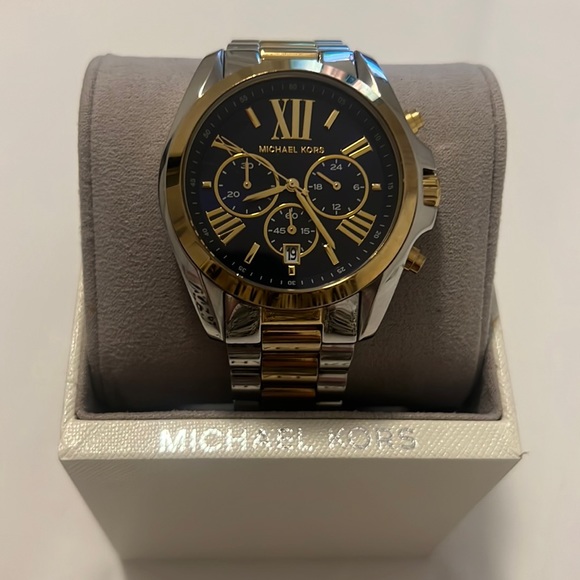Michael Kors Two - Toned Bradshaw Chronograph Watch MK5976 - Picture 1 of 5